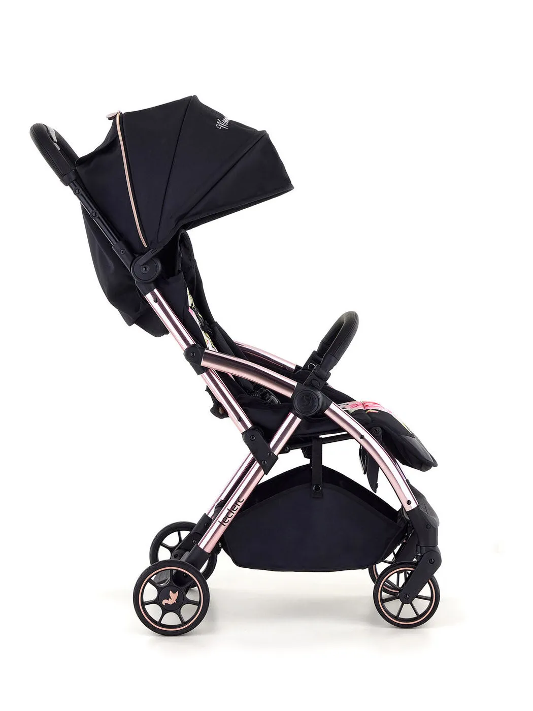 MONNALISA Stroller black with rose print