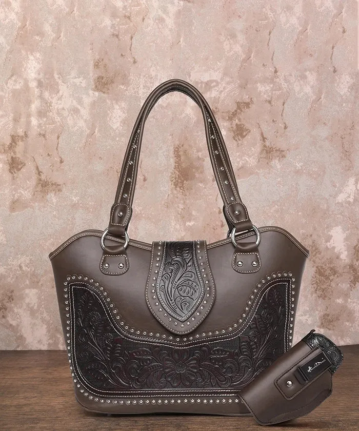 Montana West Tooling Studded Concealed Carry Handbag