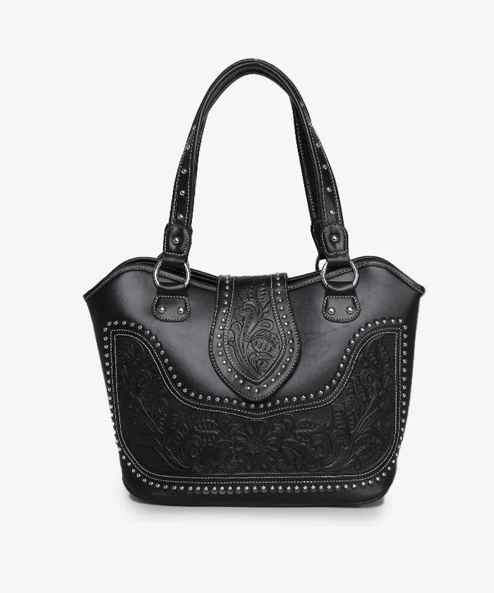 Montana West Tooling Studded Concealed Carry Handbag