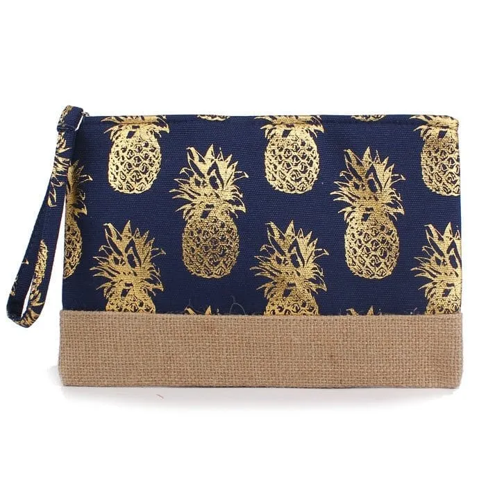 MP0028 Gold Foil Pineapple Pouch/Make-up Bag