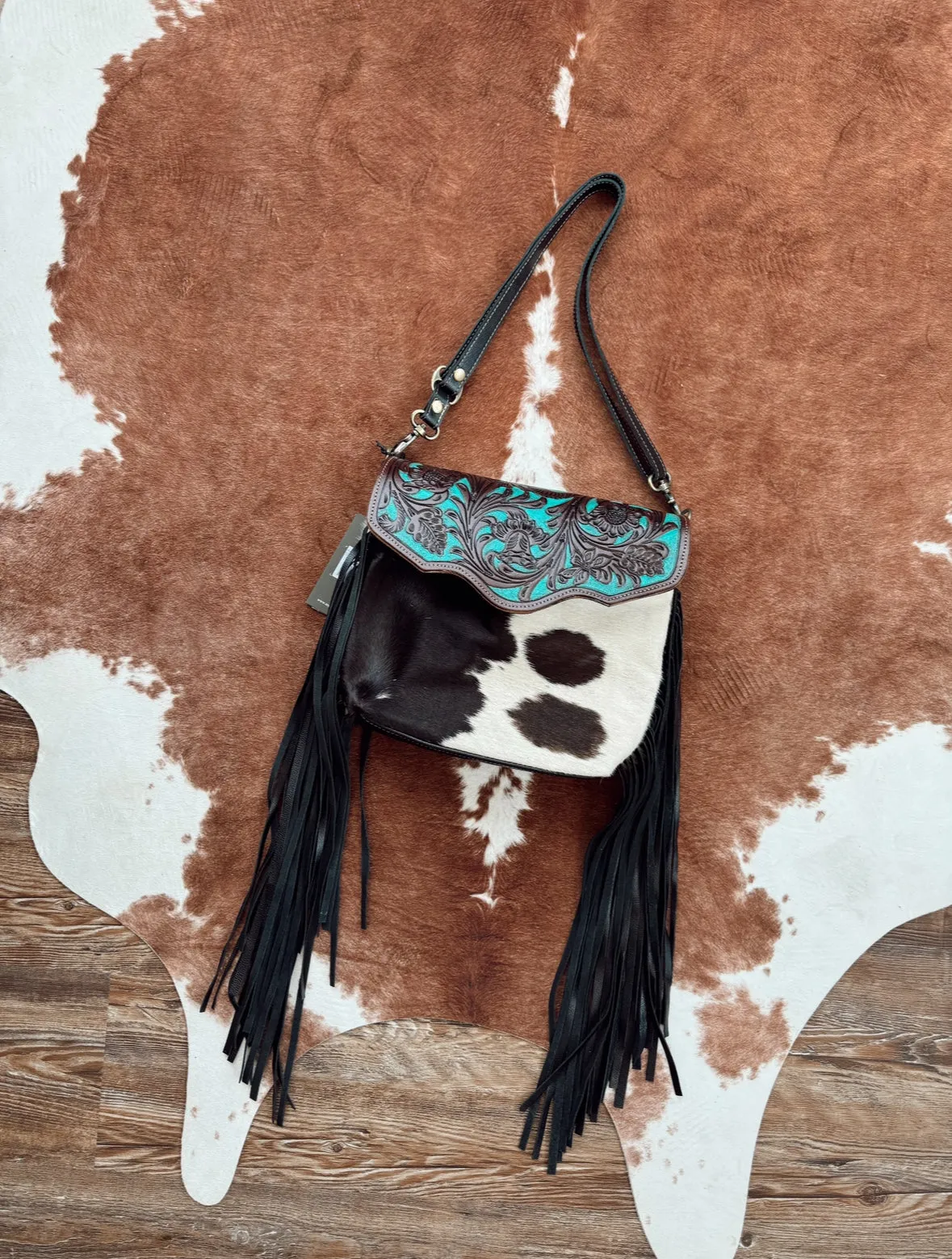 Myra Bag Turquoise Fringe