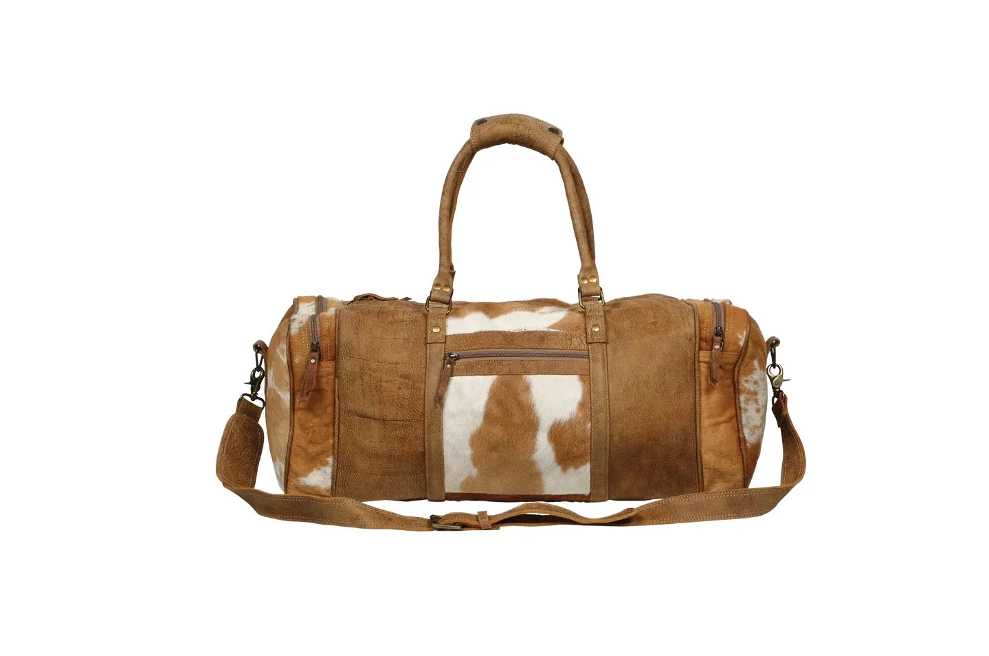 MYRA Cowhide Cinnamon Traveller Bag