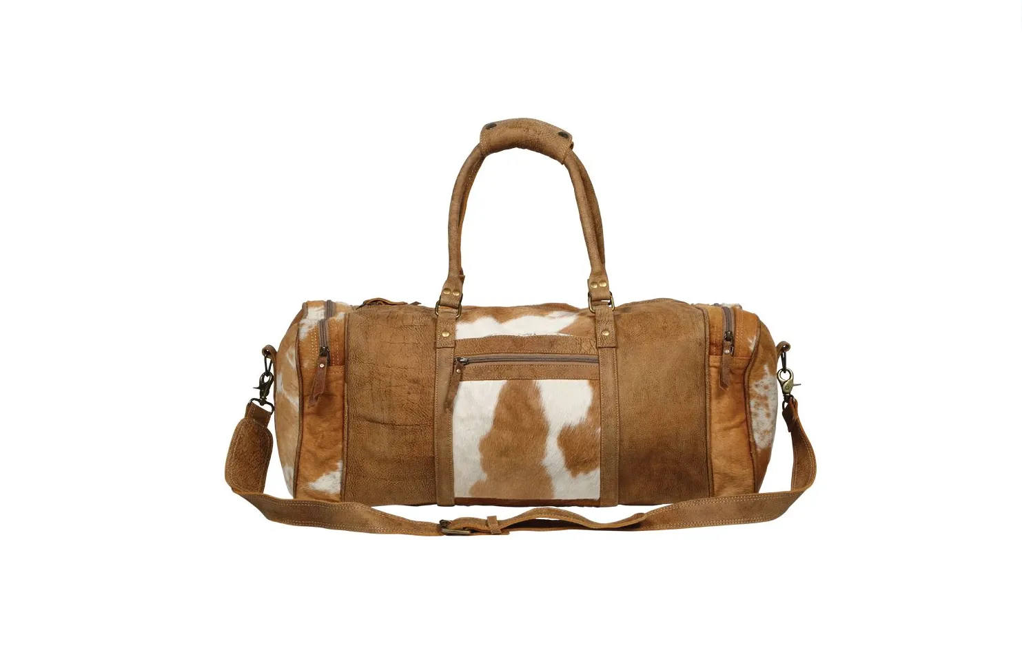 MYRA Cowhide Cinnamon Traveller Bag