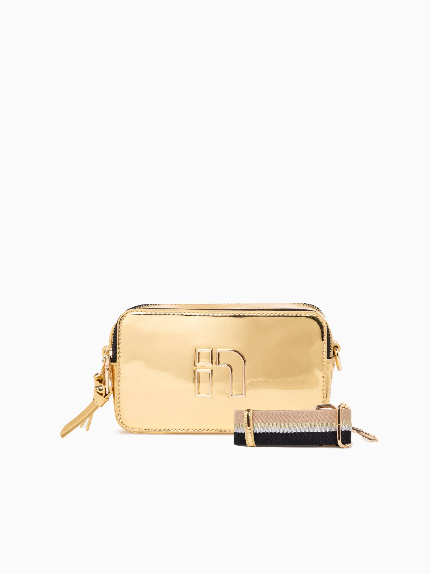 N Mirrored Camera Bag Gold