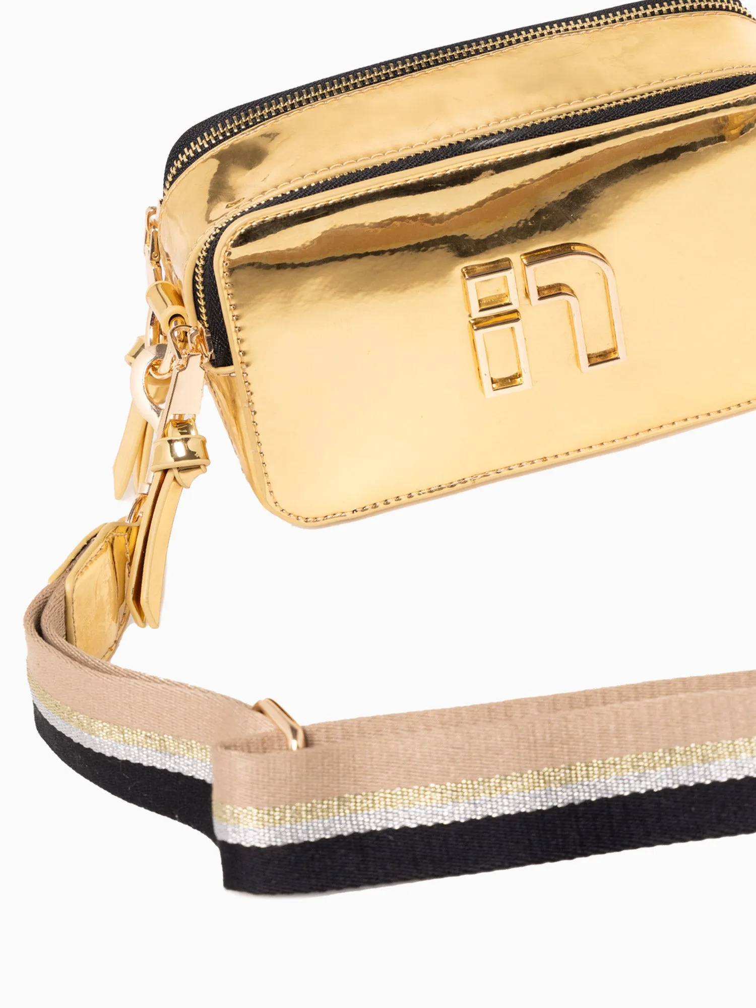 N Mirrored Camera Bag Gold