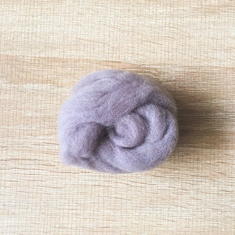 Needle felted wool felting modest gray wool Roving for felting supplies short fabric easy felt