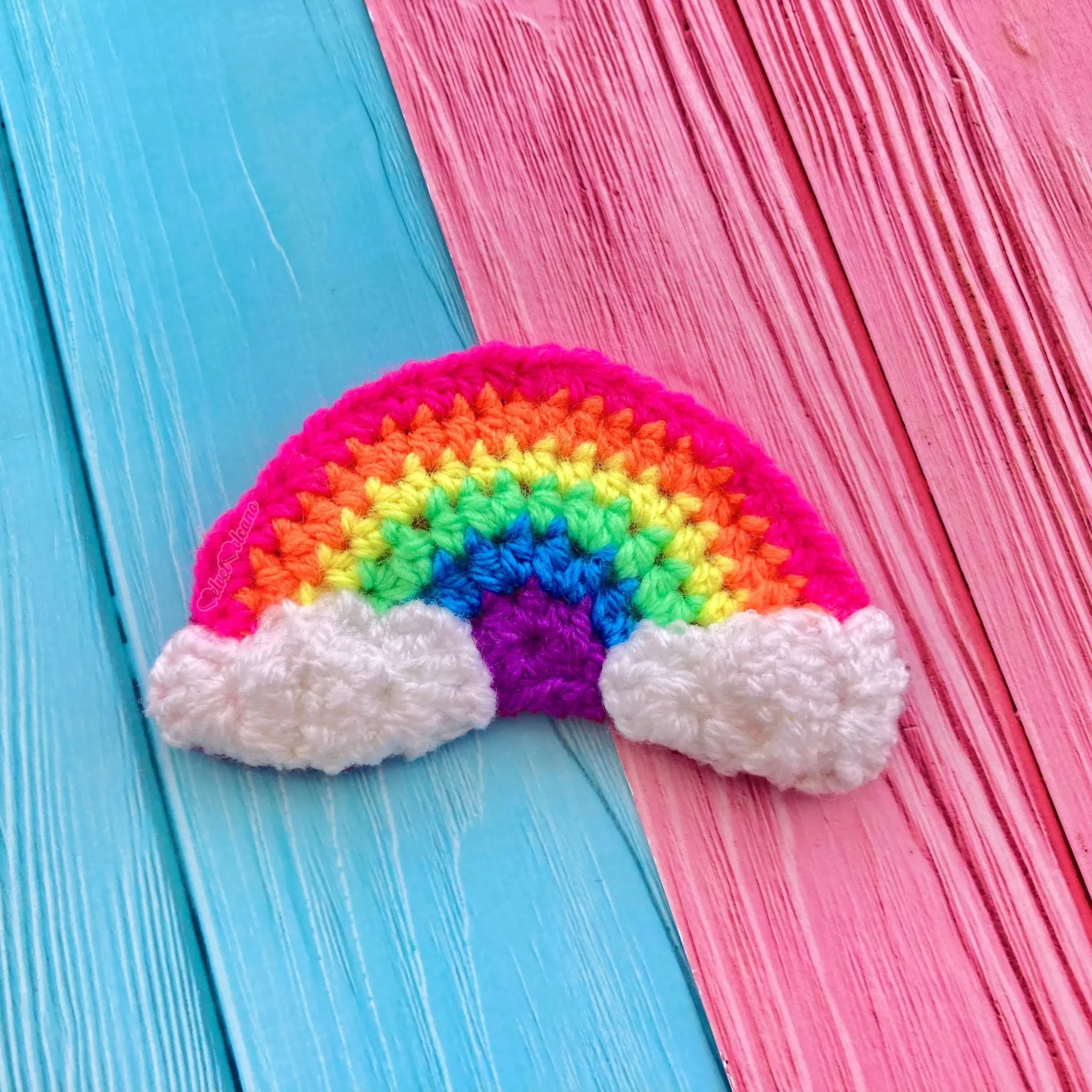 Neon Rainbow Cloud Hair Clip