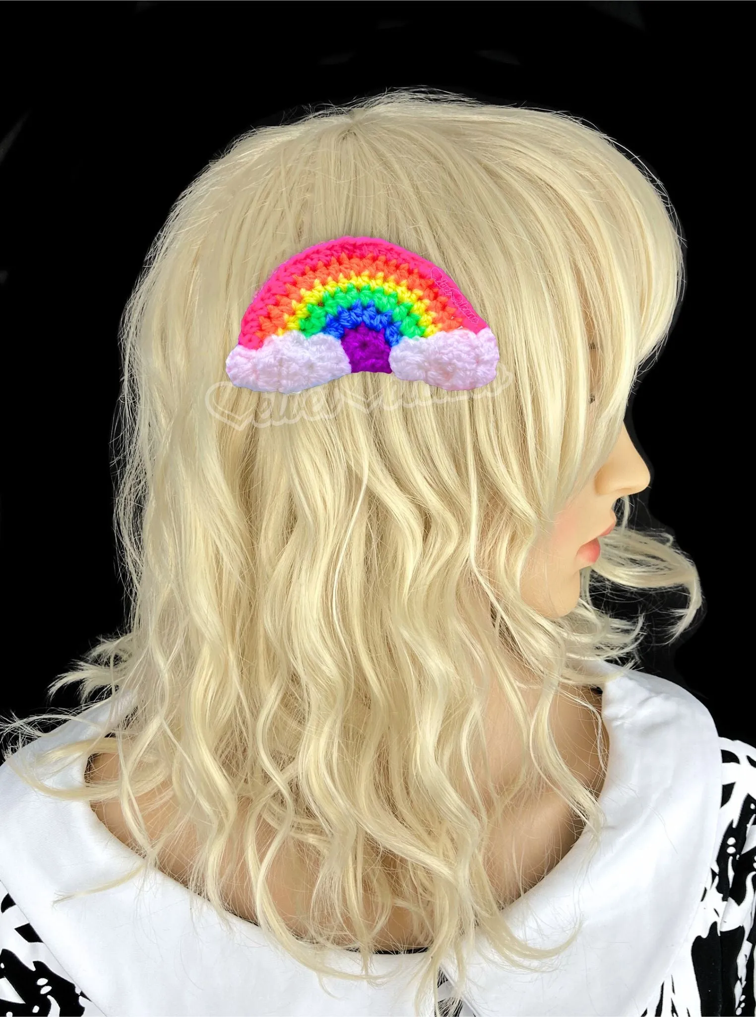 Neon Rainbow Cloud Hair Clip