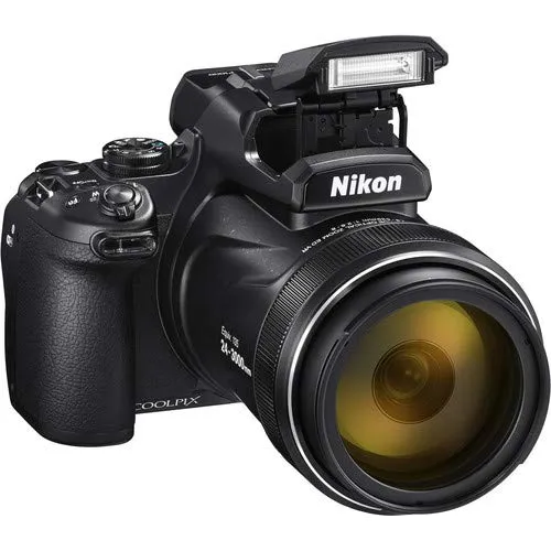 Nikon COOLPIX P1000 16.7 Digital Camera with 3.2" LCD, Black - Bundle Kit with 32GB Memory Card   Spare Battery   Spare