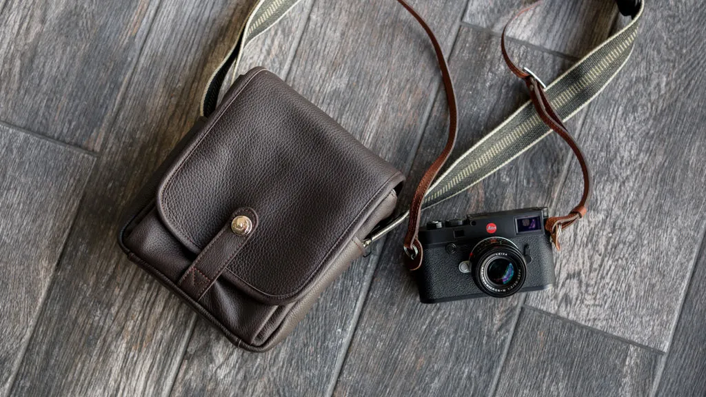 Oberwerth George Small Leather Camera Bag, Dark Brown