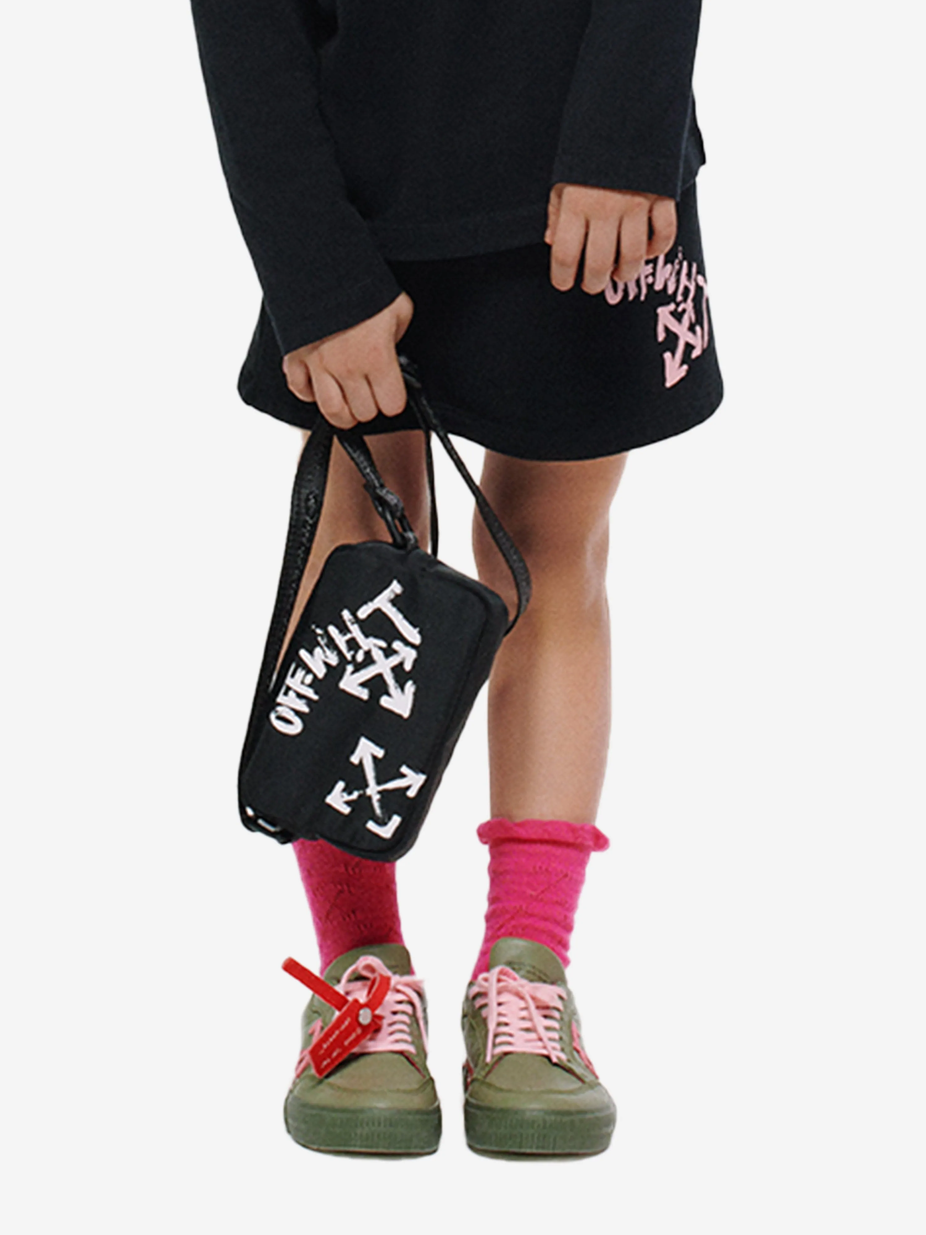 Off-White Girls Paint Script Crossbody Bag in Black