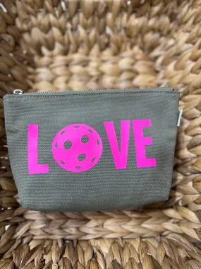 Olive Makeup Bag: PIckleball LOVE