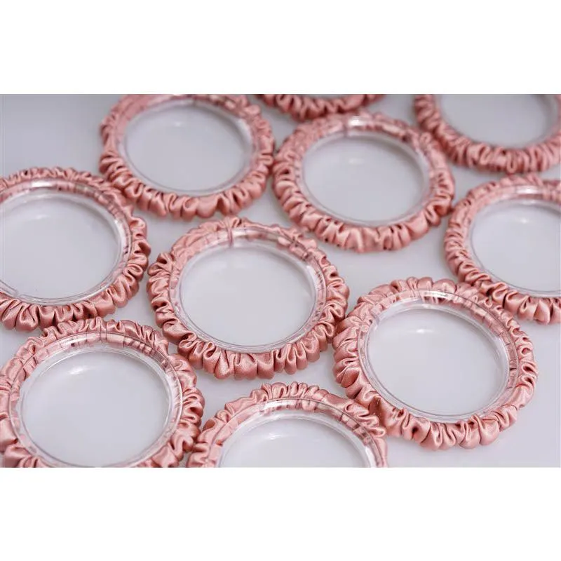 Pastel pink bean silk scrunchies mini