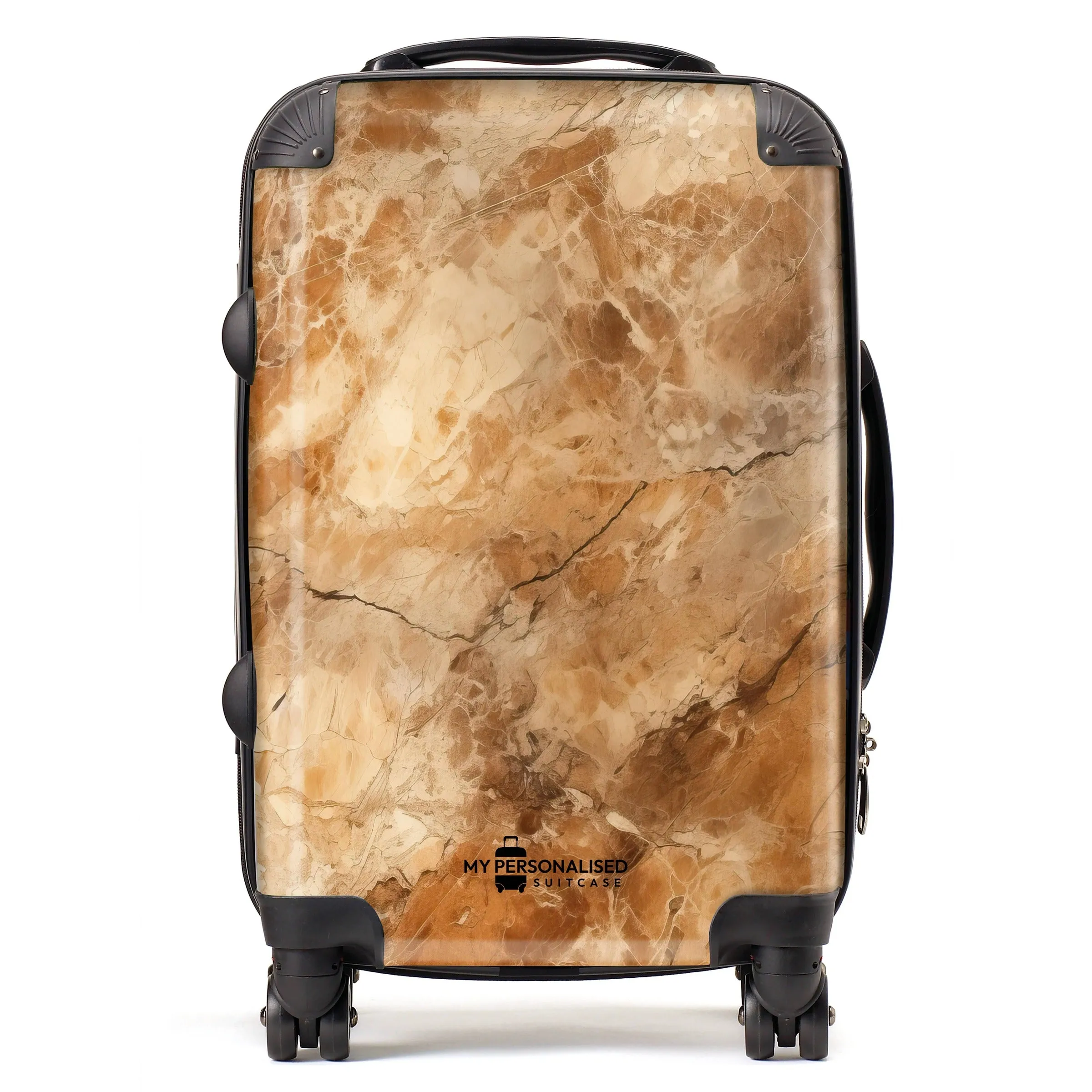 Personalised Brown Marble Suitcase