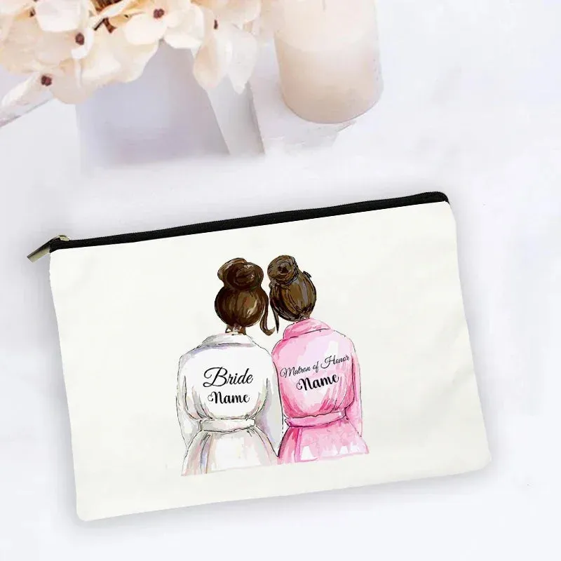 Personalised Makeup Bag Custom Name  Cosmetic Bags Travel Toiletry Organizer Bride Storage Make Up Case Wedding Bridesmaid Gifts