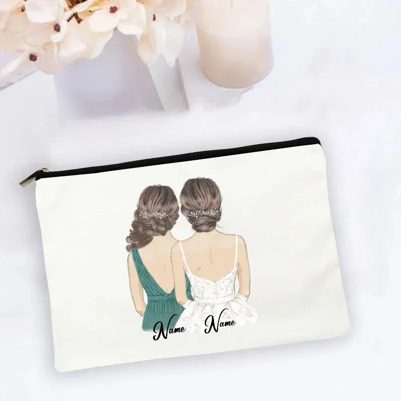 Personalised Makeup Bag Custom Name  Cosmetic Bags Travel Toiletry Organizer Bride Storage Make Up Case Wedding Bridesmaid Gifts