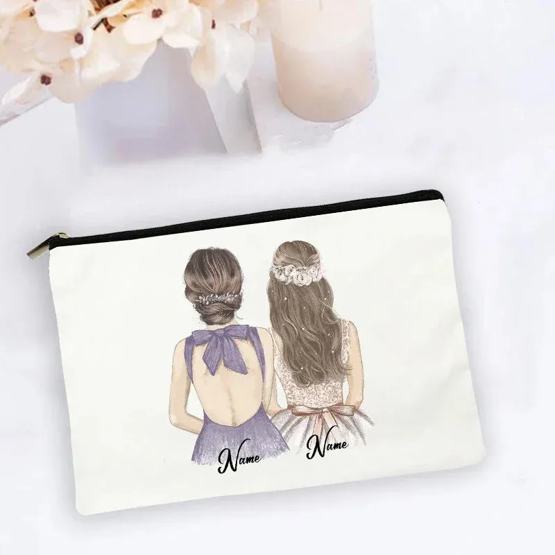 Personalised Makeup Bag Custom Name  Cosmetic Bags Travel Toiletry Organizer Bride Storage Make Up Case Wedding Bridesmaid Gifts