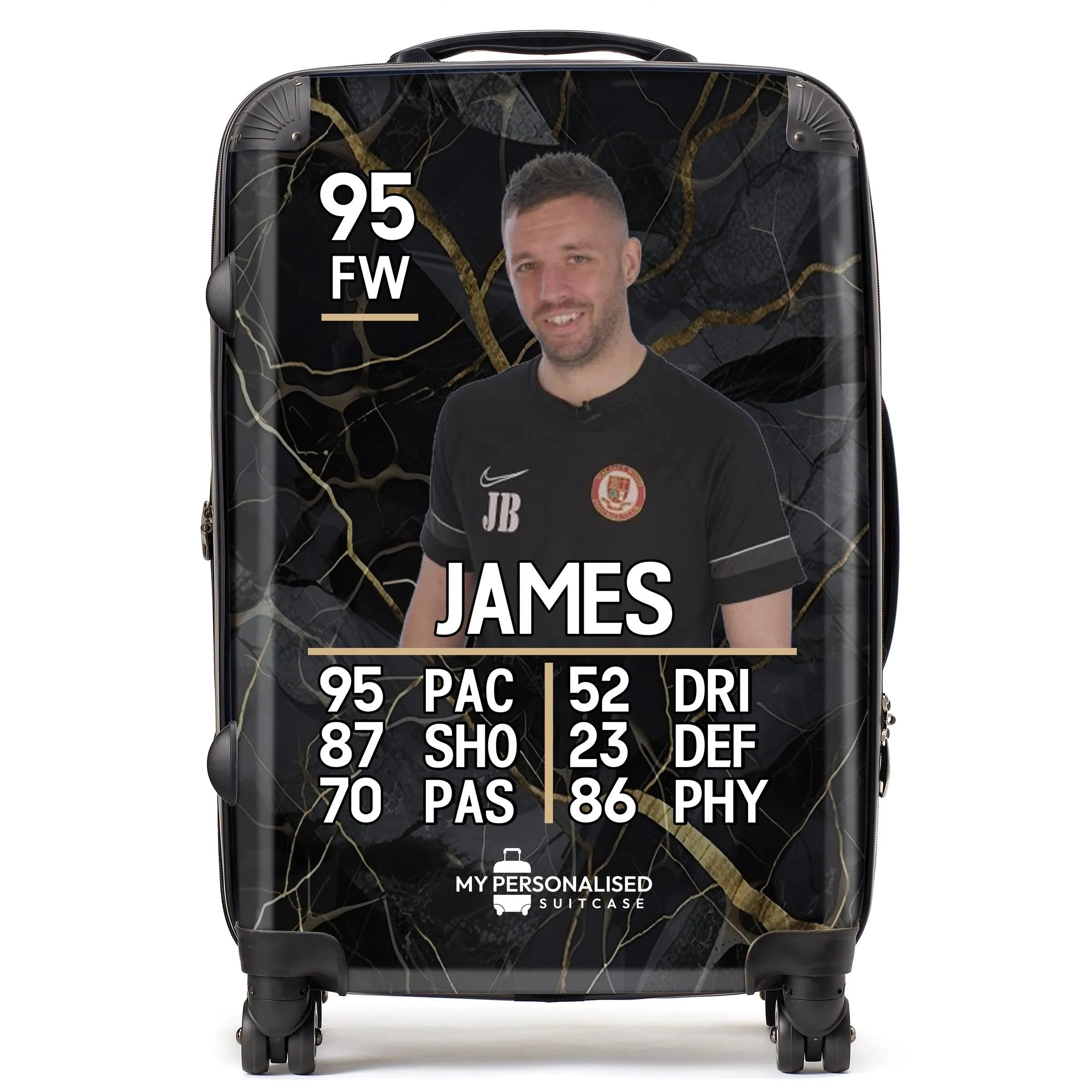 Personalised Suitcase - Football Player Card