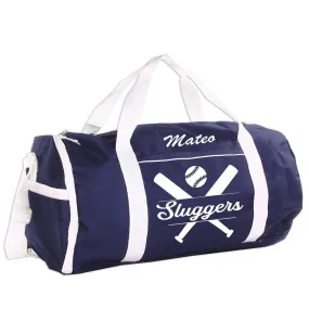 Personalized Sport/Gym Roll Duffel Bag - Baseball (Available in 4 Colors)