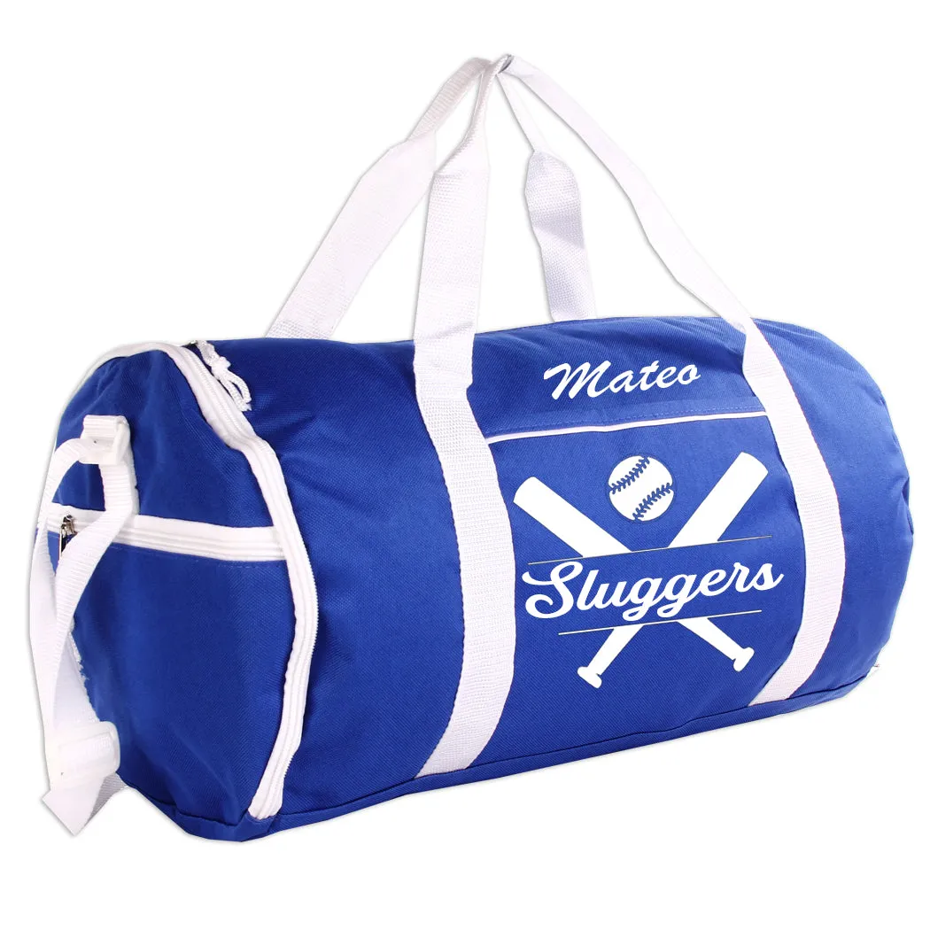 Personalized Sport/Gym Roll Duffel Bag - Baseball (Available in 4 Colors)