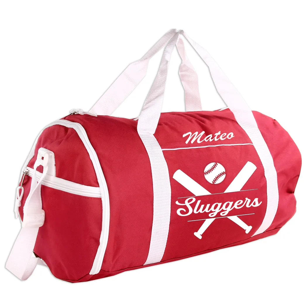 Personalized Sport/Gym Roll Duffel Bag - Baseball (Available in 4 Colors)