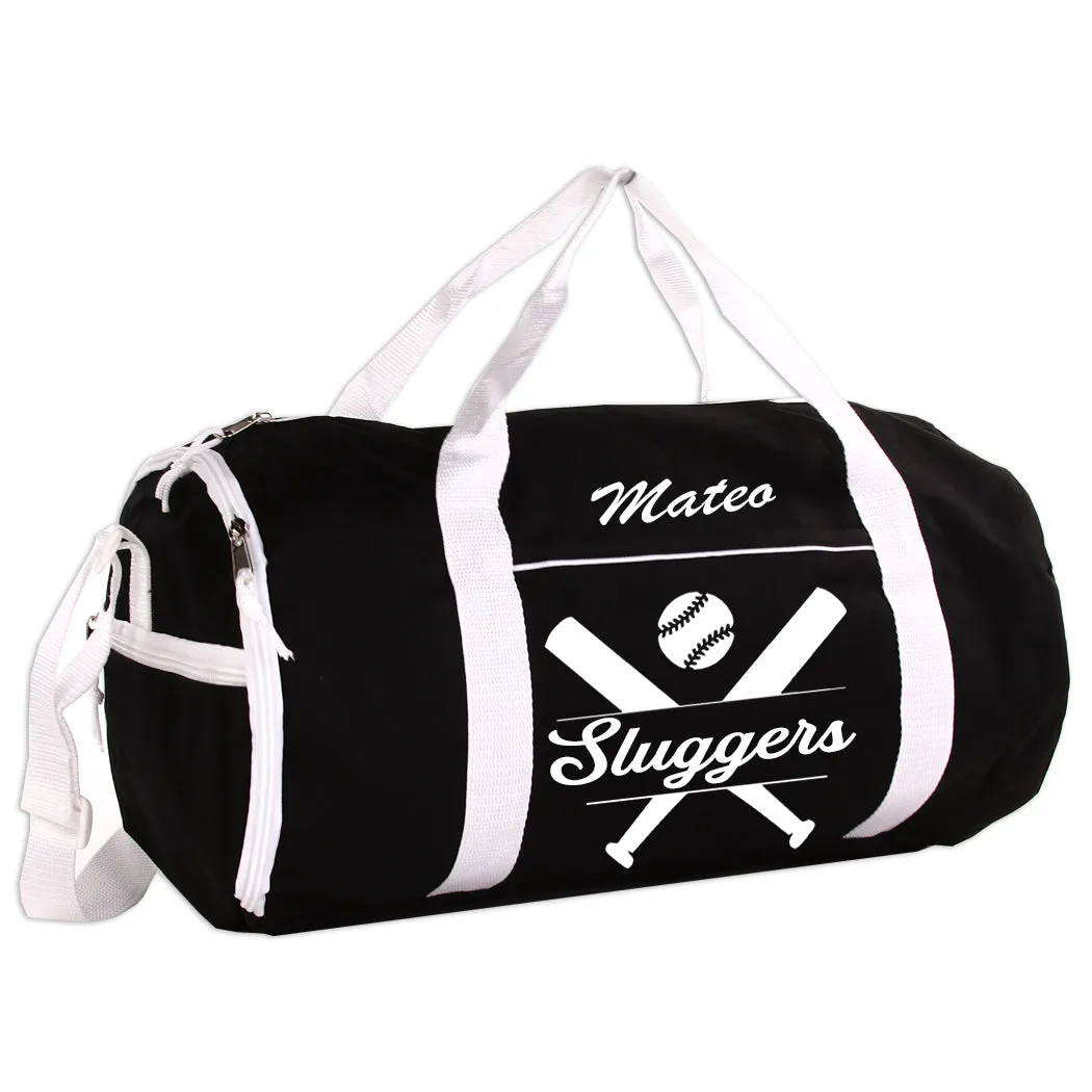 Personalized Sport/Gym Roll Duffel Bag - Baseball (Available in 4 Colors)