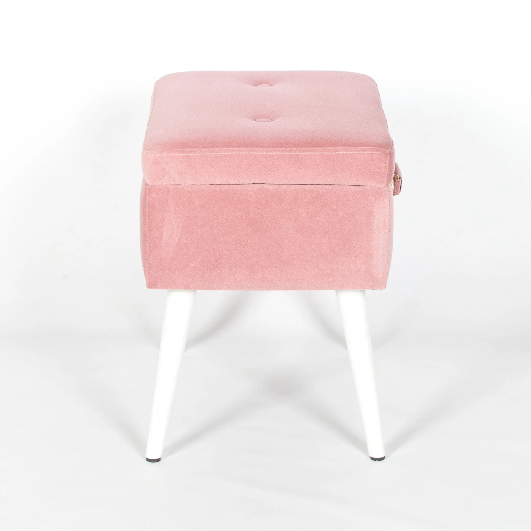 Pink Suitcase Stool With White Legs