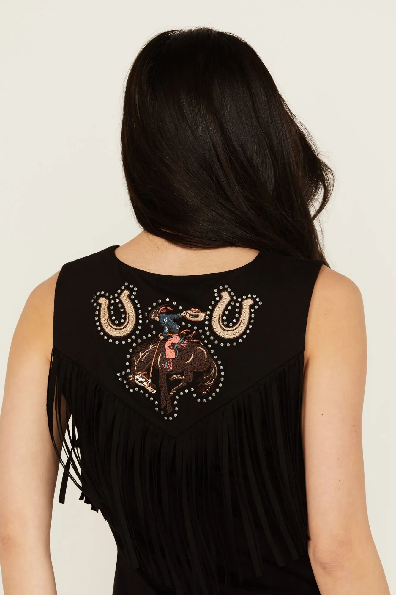 Plateau Embroidered Studded Fringe Tank