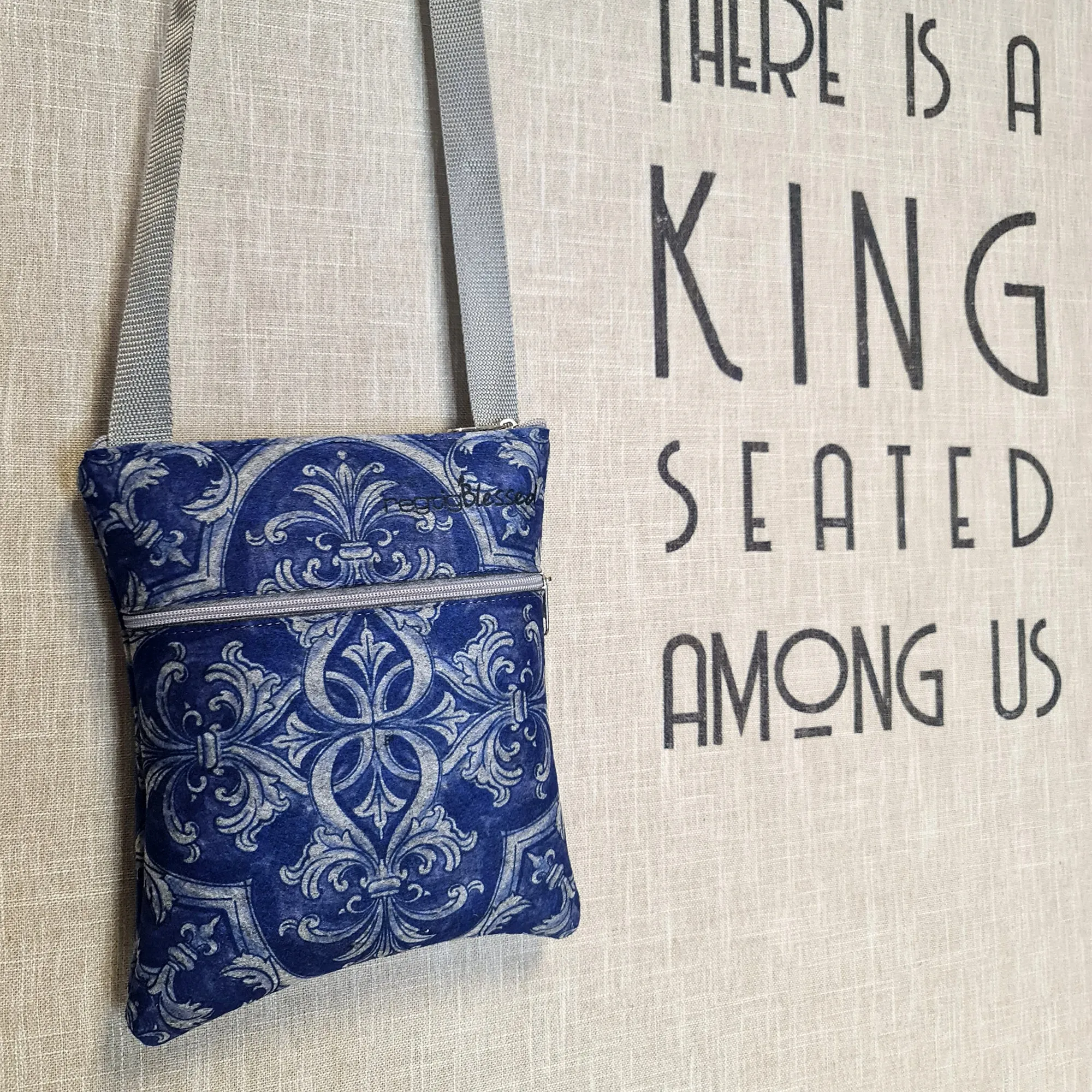 Portuguese Tile - Recycled Felt Sling Bag