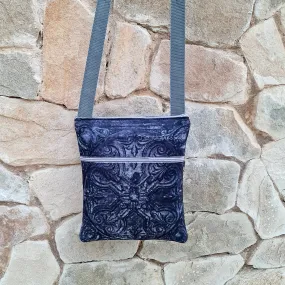 Pressed Ceiling Navy - Recycled Felt Sling Bag