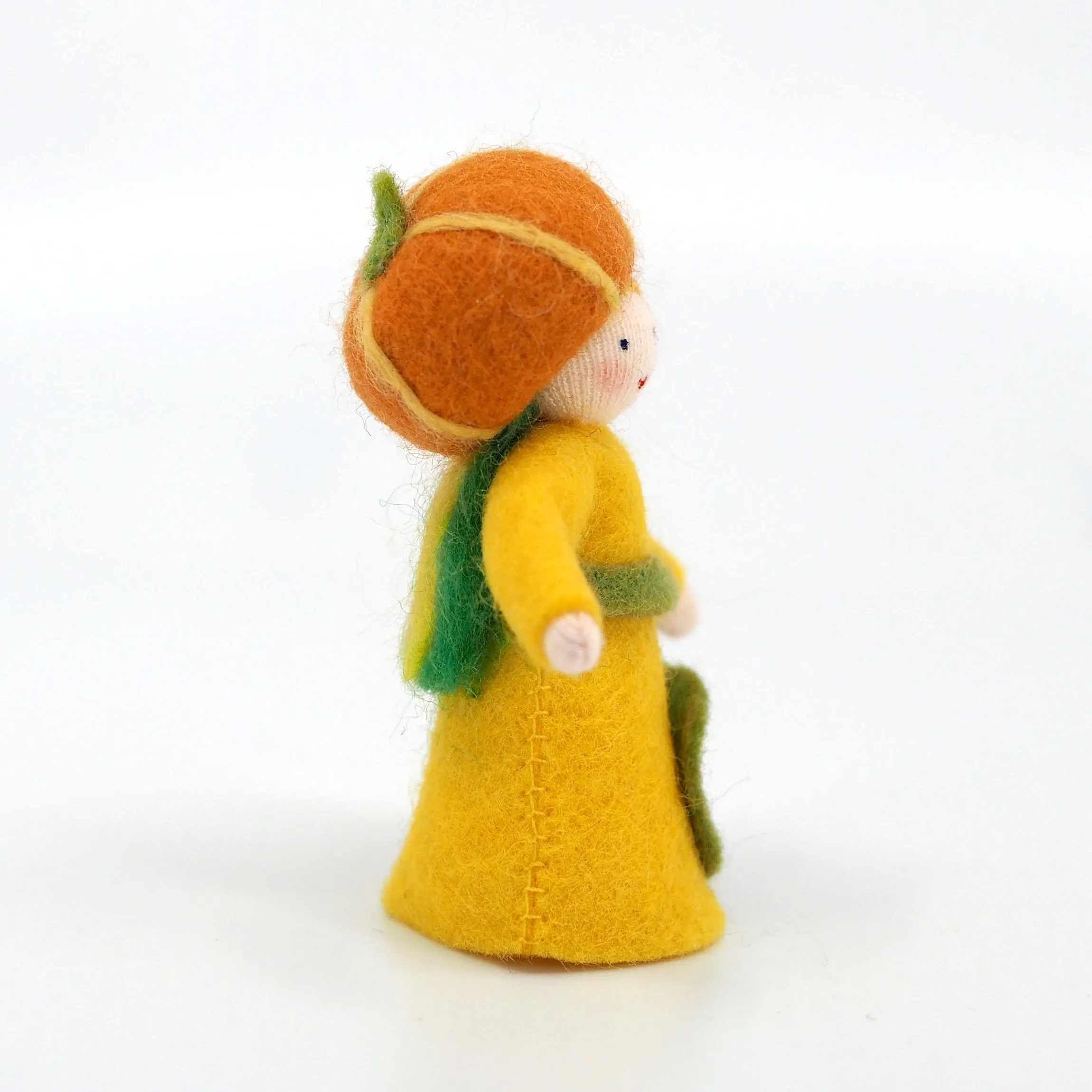 Pumpkin Fairy Felted Waldorf Doll