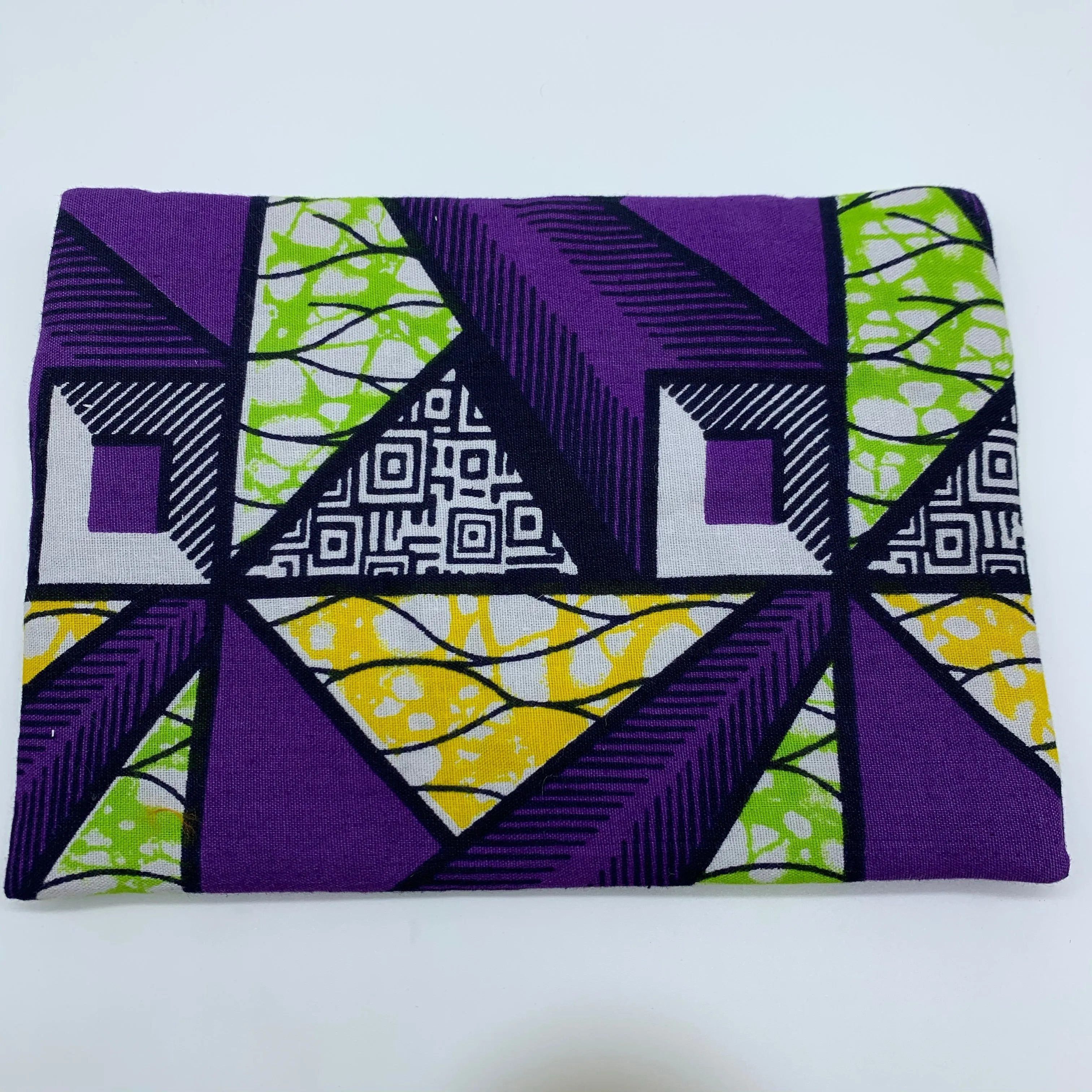 Purple & Green padded African Print Makeup bag/Pencil case