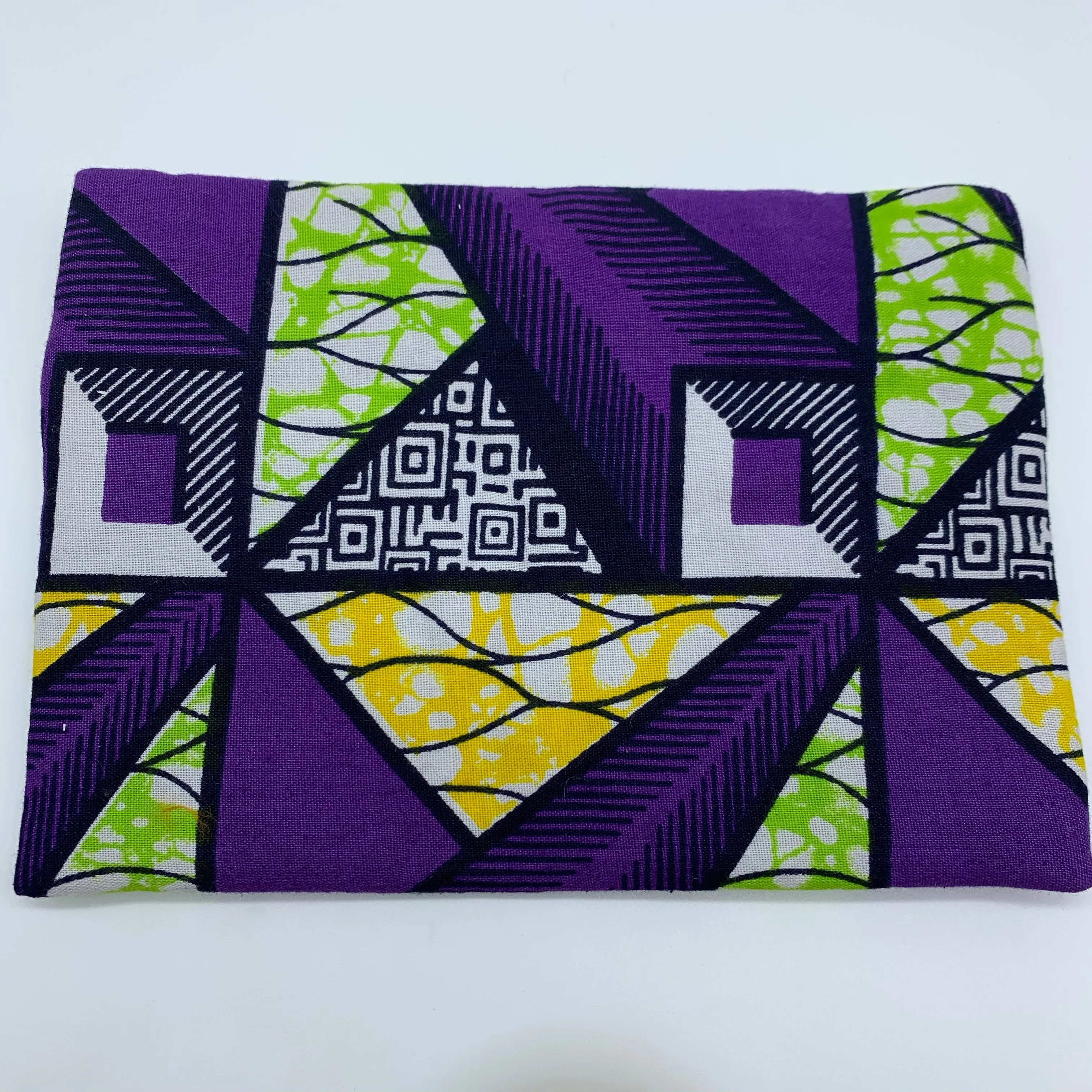 Purple & Green padded African Print Makeup bag/Pencil case