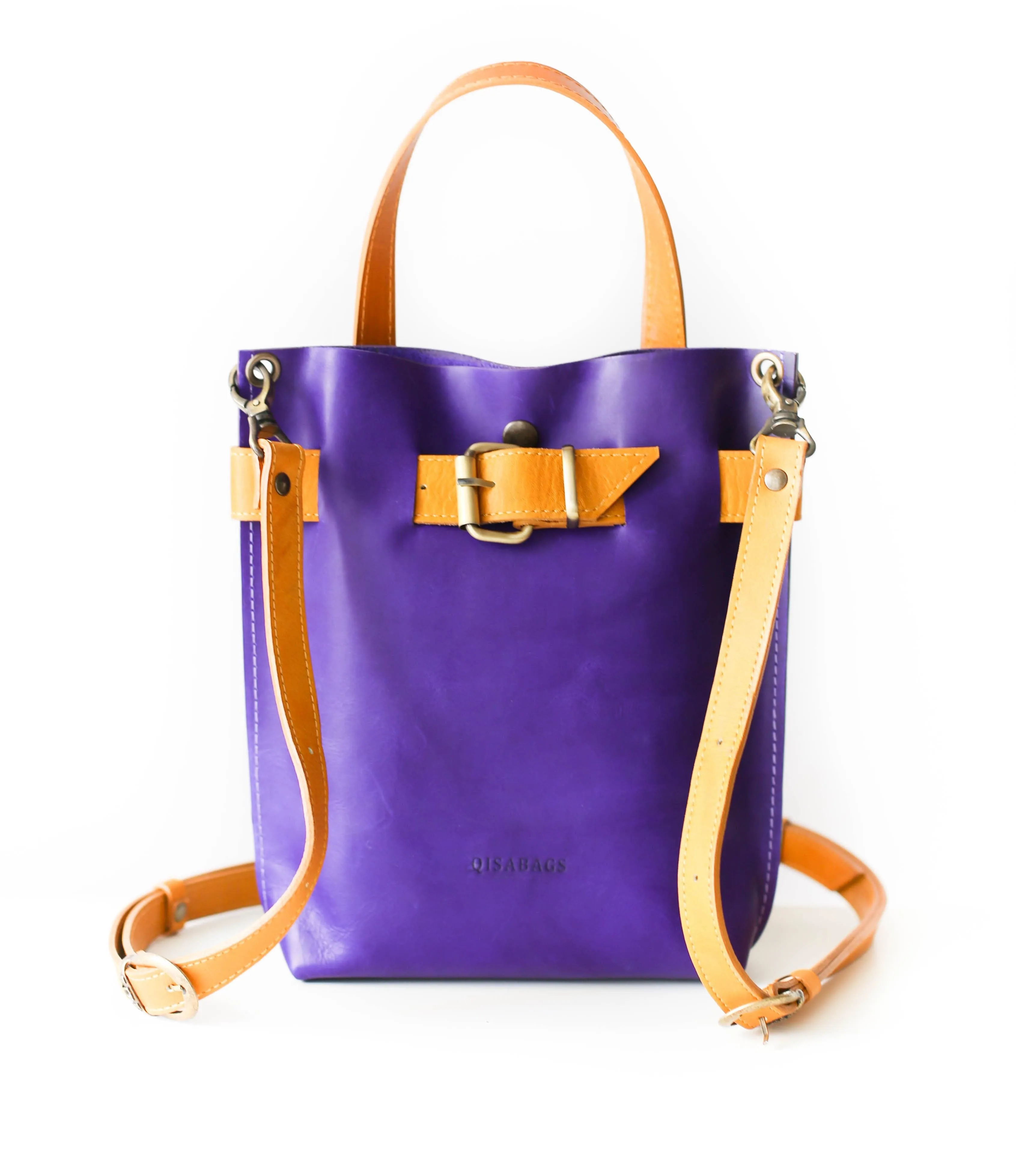 Purple Mini Leather Backpack (dual color)