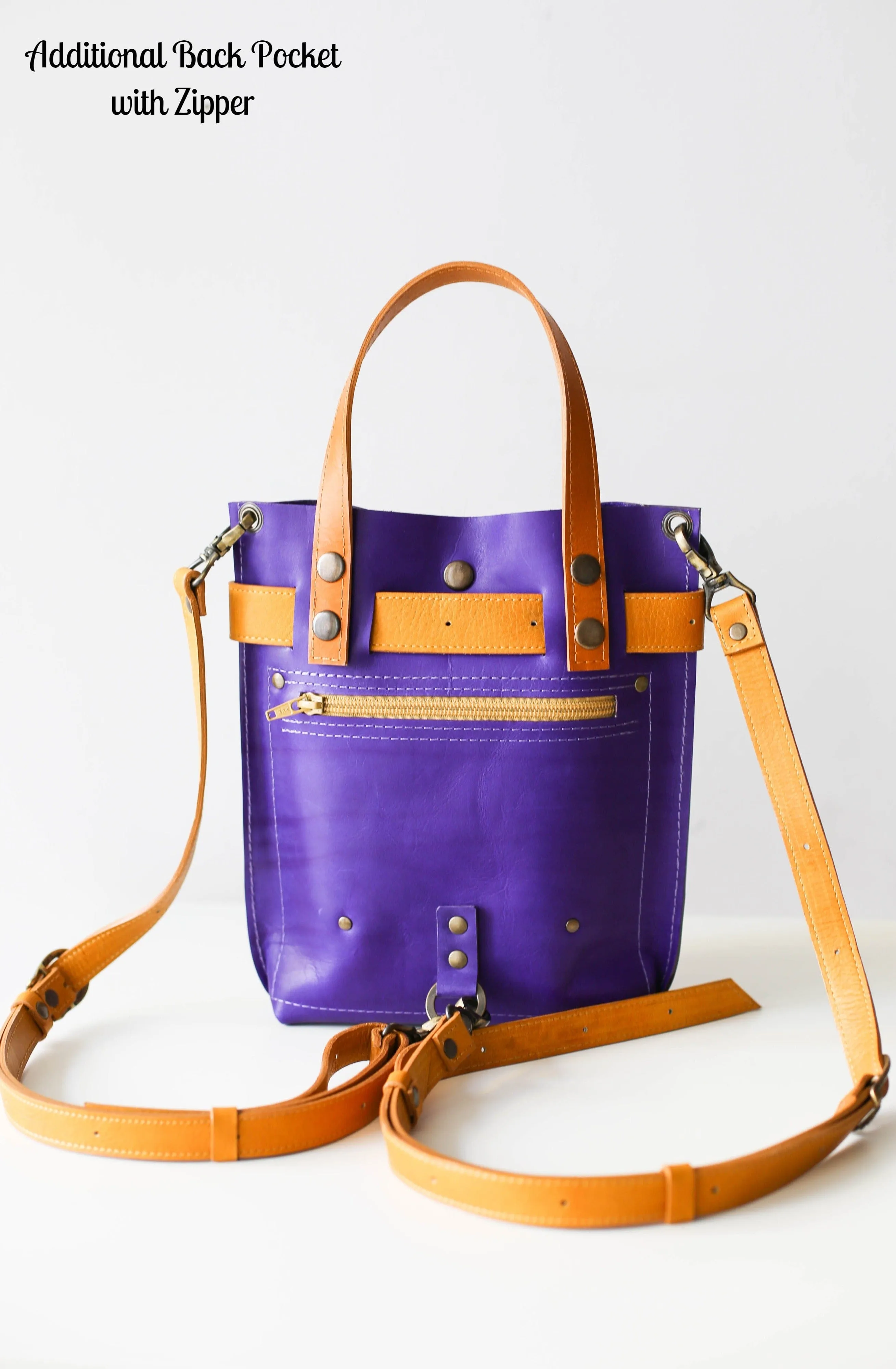 Purple Mini Leather Backpack (dual color)