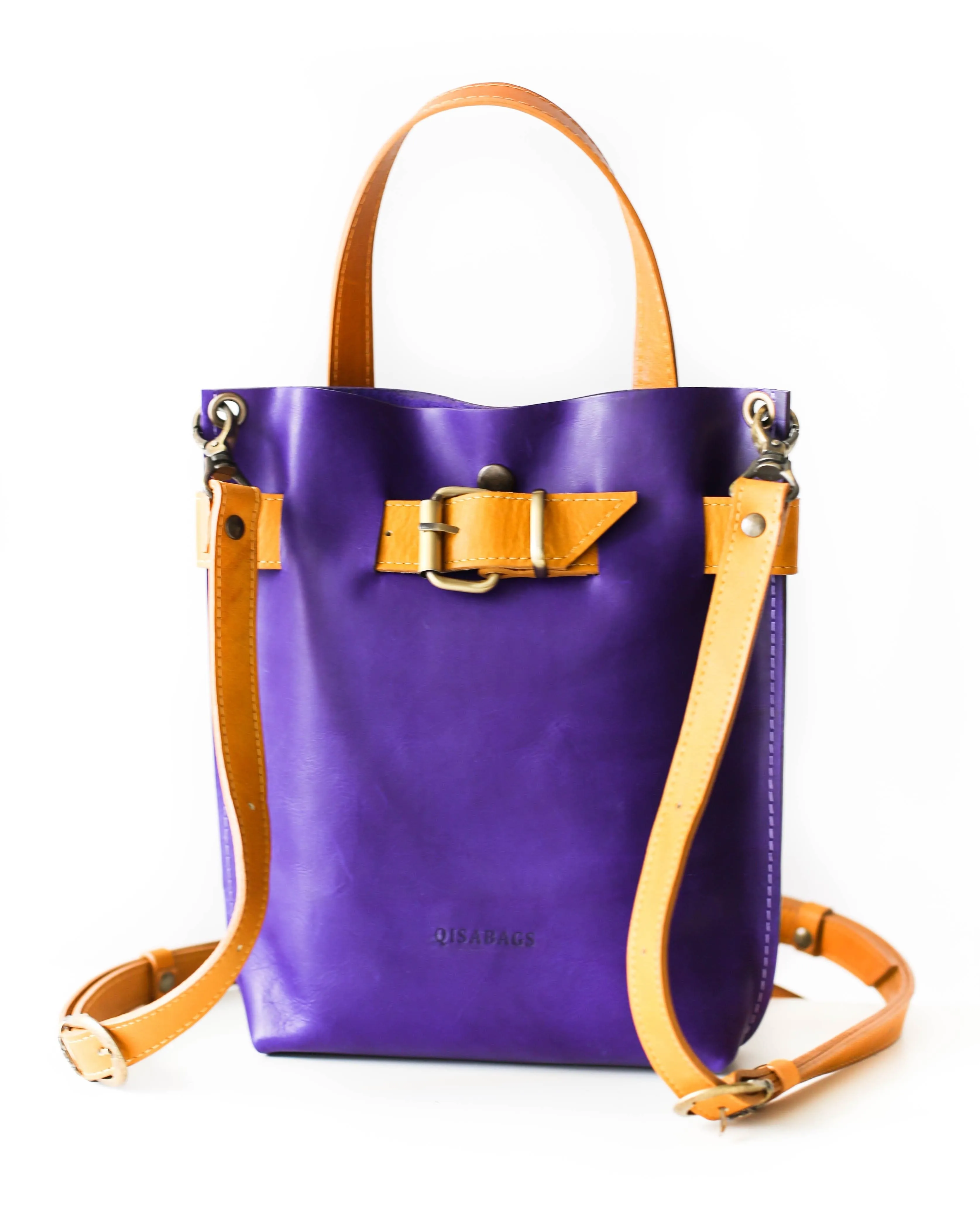 Purple Mini Leather Backpack (dual color)