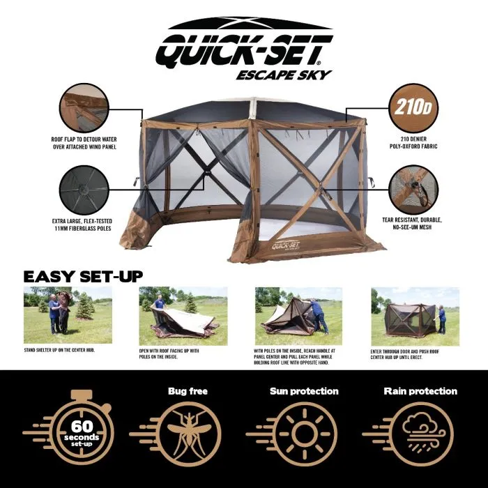 Quick-Set Escape Sky Screen Shelter (6 Sided)