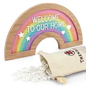 Rainbow Felt Letter Board 7 X 12.5 Inch 363 Changeable Letter Board Oak Frame