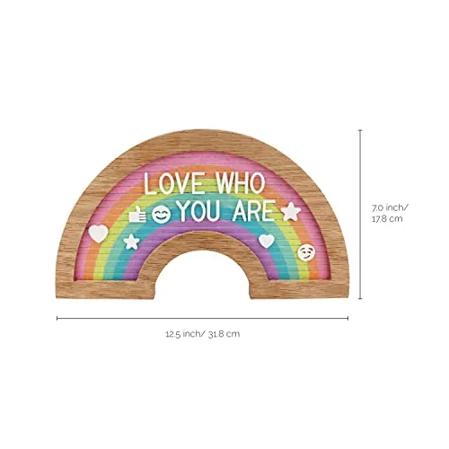 Rainbow Felt Letter Board 7 X 12.5 Inch 363 Changeable Letter Board Oak Frame