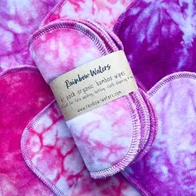 Rainbow Waters Tie Dye Organic Bamboo Wipes - Viva Magenta  :: 6 pack