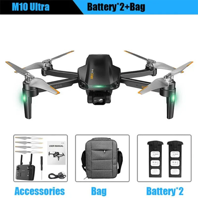 RC Drone XMR/C M10 Ultra 4K 3-Axis EIS Gimbal 360° Obstacle Avoidance 5G WIFI GPS 5KM FPV Brushless Foldable Quadcopter