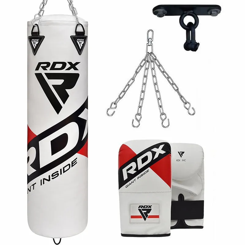 RDX F10 4ft / 5ft 4-in-1 Punch Bag with Mitts and Ceiling Hook Set