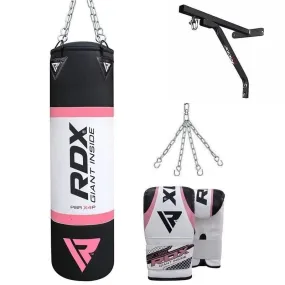 RDX X4 4ft 4-in-1 Punch Bag with gloves & wall Bracket Unfilled Set