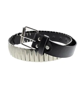 Rectangular Pyramids on Black PU Belt