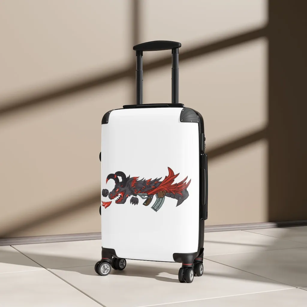 Red Black Dragon Gun Cabin Suitcase