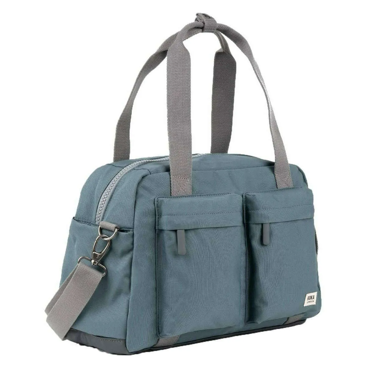 Roka Gatwick Small Recycled Canvas Duffle Bag - Airforce Grey