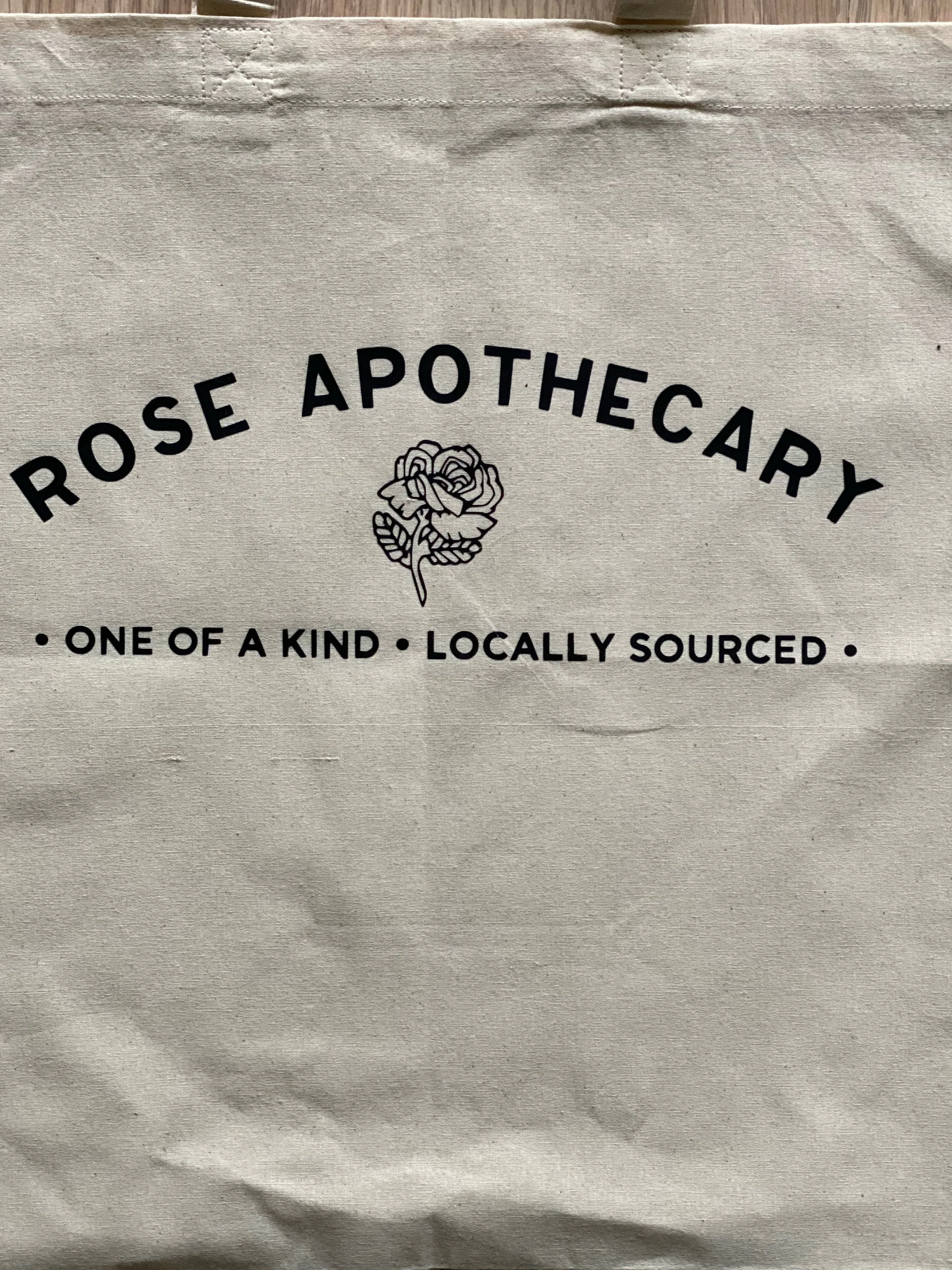 Rose Apothecary Cotton Tote Bag, Lightweight Thin Natural Cotton Tote Bag, Reusable Tote Book Bag, HTV Vinyl Tote, Farmers Market Bag