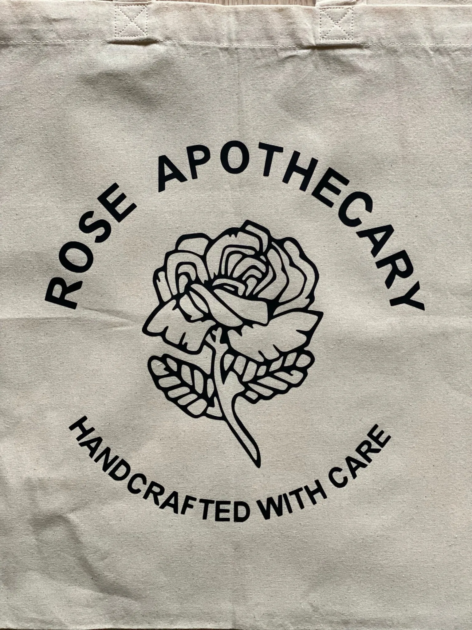 Rose Apothecary Cotton Tote Bag, Lightweight Thin Natural Cotton Tote Bag, Reusable Tote Book Bag, HTV Vinyl Tote, Farmers Market Bag