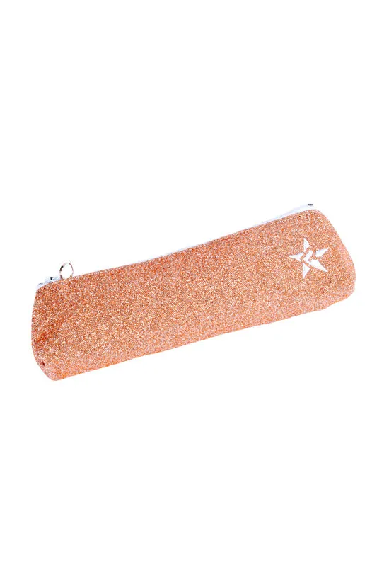 Rose Gold Rebel Pencil/Brush Bag with White Zipper