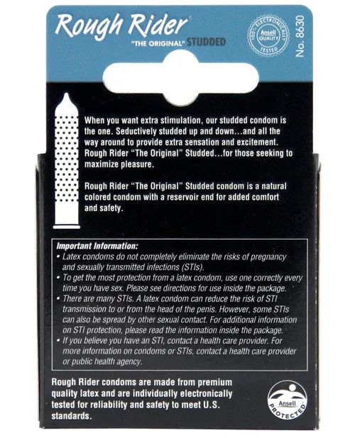 Rough Rider Studded Condom - Box Of 3